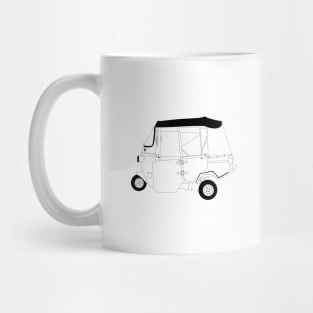 Bajaj Auto Rickshaw Black Outline Mug